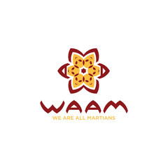 flower with face people logo design