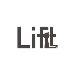 Lift creative wordmark logo. Clever Monogram