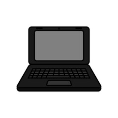 Vector line art icon or illustration of a laptop
