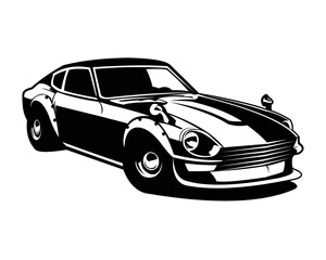 Japanese classic sports car isolated on a white background side view. vector illustration available in eps 10. best for auto industry, logos, badges, emblems and icons.