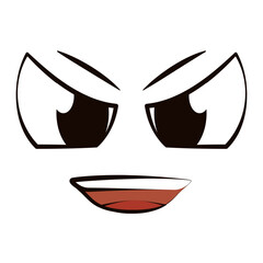 Flat angry expression emote avatar Vector