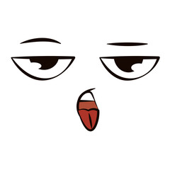 White flat serious face expression avatar Vector