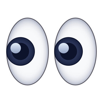 Pair of eyes vector emoji icon design. Isolated Pervy eyes, shifty eyes sign design.