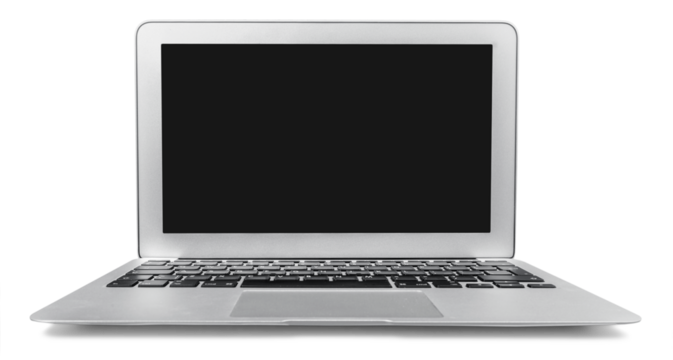 Laptop computer pc on white background