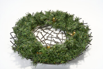 Christmas wreath isolated on white 