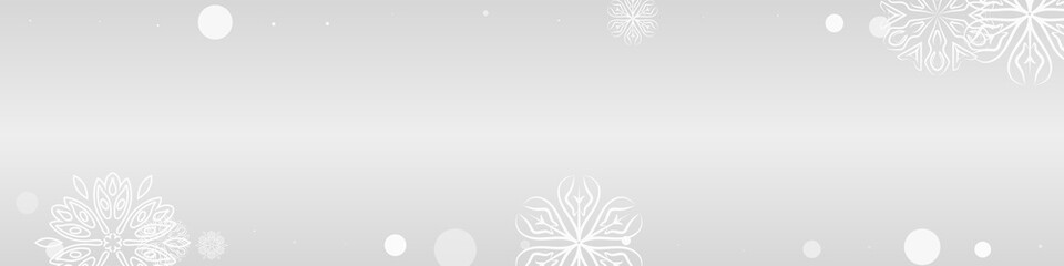 Silver Snowflake Vector Grey Panoramic
