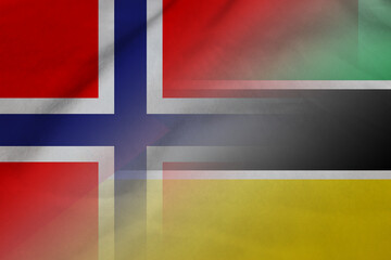 Norway and Mozambique political flag transborder negotiation MOZ NOR