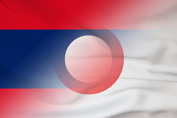 Laos and Japan political flag transborder negotiation JPN LAO