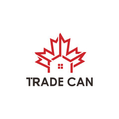 simple abstract home logo with line style