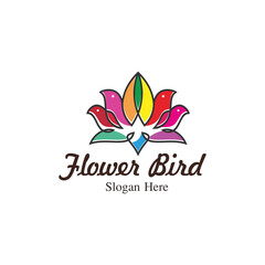 Colorful Flower Logo. Symbol & Icon Vector Template.