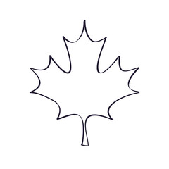 Canadian maple leaf icon doodle line vector illustration