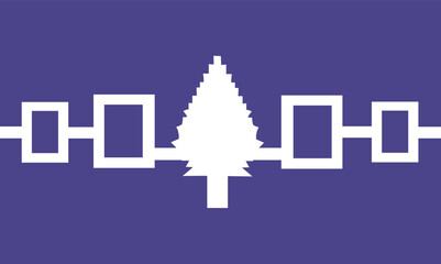Iroquois confederacy Indian flag vector illustration isolated, or Haudenosaunee flag is the flag used to represent the six nations of the Haudenosaunee. Symbol of native people in America. 