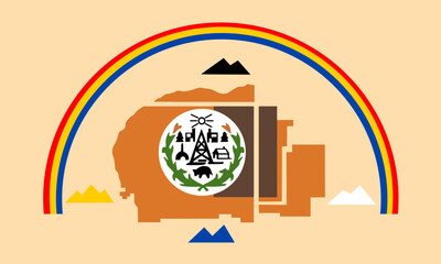 Navajo Indian flag vector illustration isolated. Symbol of native people in America. Navajo Nation, a reservation in the Southwestern United States. 