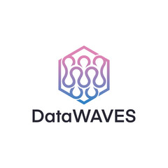 hexagonal abstract with audio waves for business, application, technology or data logo icon