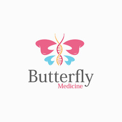 Butterfly colorful DNA logo design