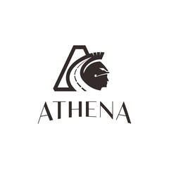 letter A athens with highway abstract logo design