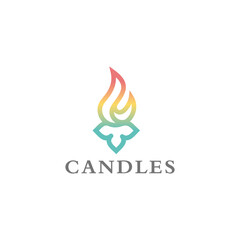 abstract aroma candle logo for store or salon.