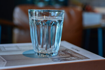 Glass of water is healthy drinking water.