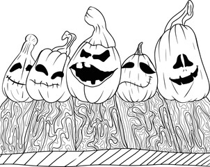 Naklejka premium Halloween Coloring page for kids