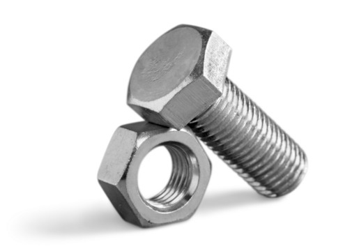 Metal steel bolt and nut
