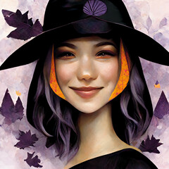 3d Illustration of a Beautiful Witch