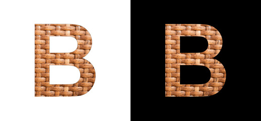 Alphabet Letter B - Synthetic Rattan Background