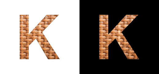 Alphabet Letter K - Synthetic Rattan Background