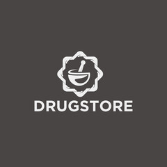 a simple and drugstore logo