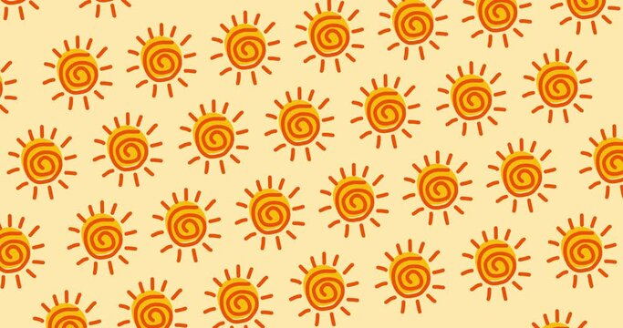 cute cartoon sun pattern background animation