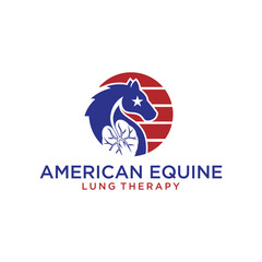american therapy with horse logo design