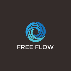 free flow circle logo design