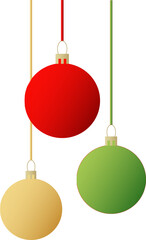 red, green and yellow baubles christmas decorations