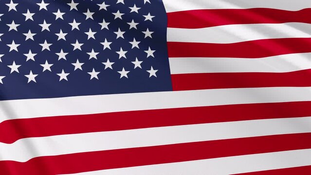 United States Flag Animation Wave 3D render