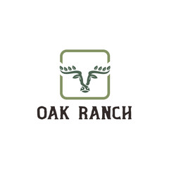 Oak Leaf and Bull Head Logo Concept