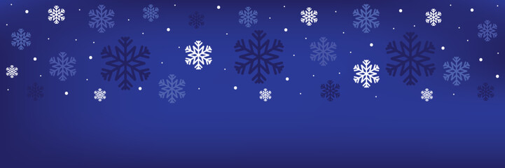 Fototapeta na wymiar Snowflakes christmas banner background.