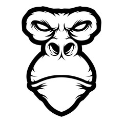 Vector simple logo of gorilla head silhouette
