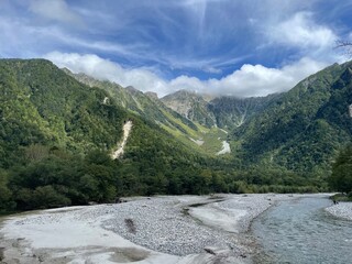 上高地　山　風景　