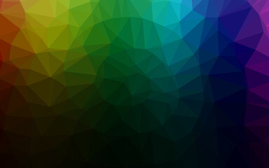 Dark Multicolor, Rainbow vector polygonal background.