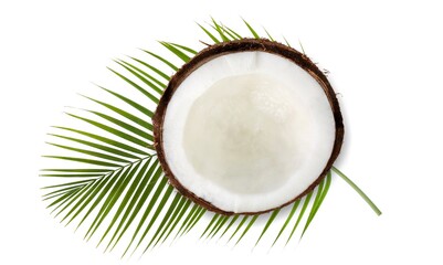 Fototapeta na wymiar Fresh natural coconut nut on the desk