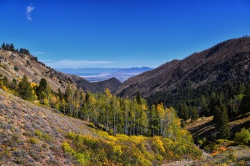 Deseret Peak views hiking by Oquirrh Mountain Range Rocky Mountains, Utah. United States. 