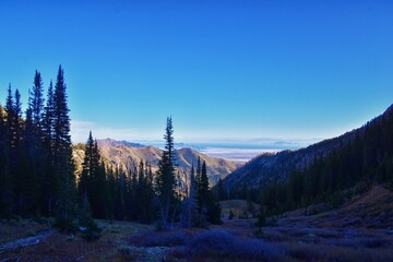 Deseret Peak views hiking by Oquirrh Mountain Range Rocky Mountains, Utah. United States. 