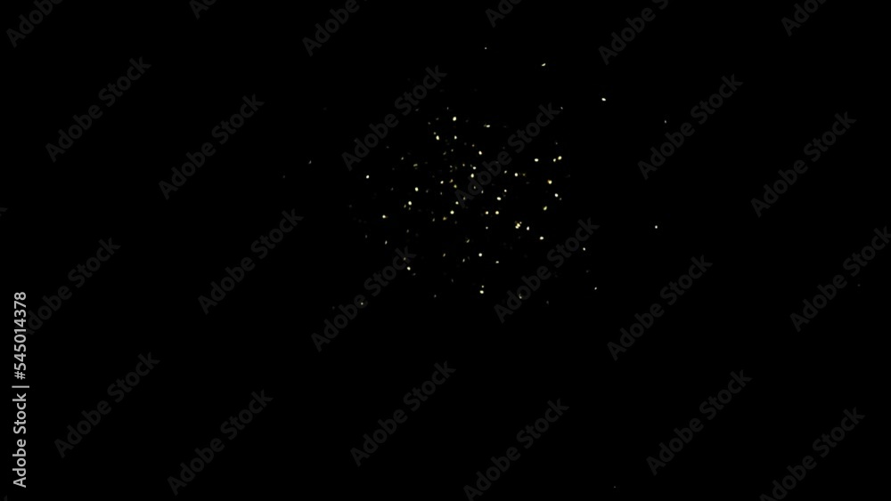 Poster Sparkling star in dark space for video overlay effect. Abstract glitter texture animation for video background