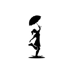 silhouette of a person with umbrella