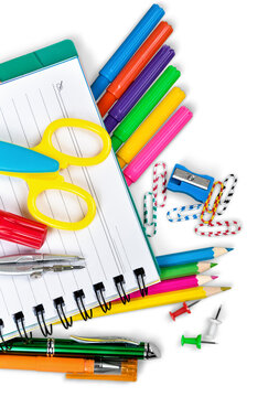 Collection of colored stationery for school and office