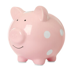 Piggy bank isolated on white. Saving money