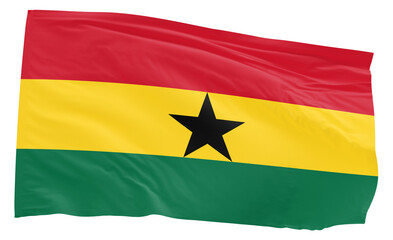 Ghana waving flag transparent background PNG