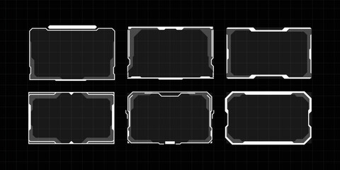 Hud frames futuristic text box border frame scifi digital screen hologram panel vector © Vuang