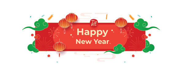 Happy new year flat design