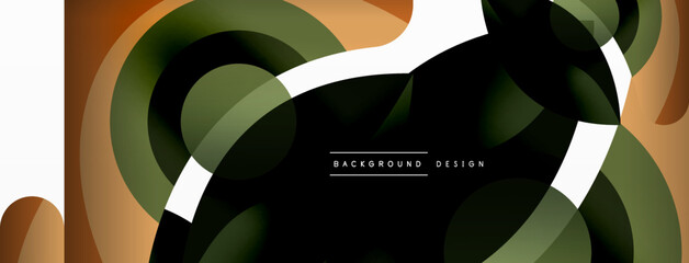 Creative geometric wallpaper. Minimal abstract background. Circle wave and round shapes composition vector illustration for wallpaper banner background or landing page