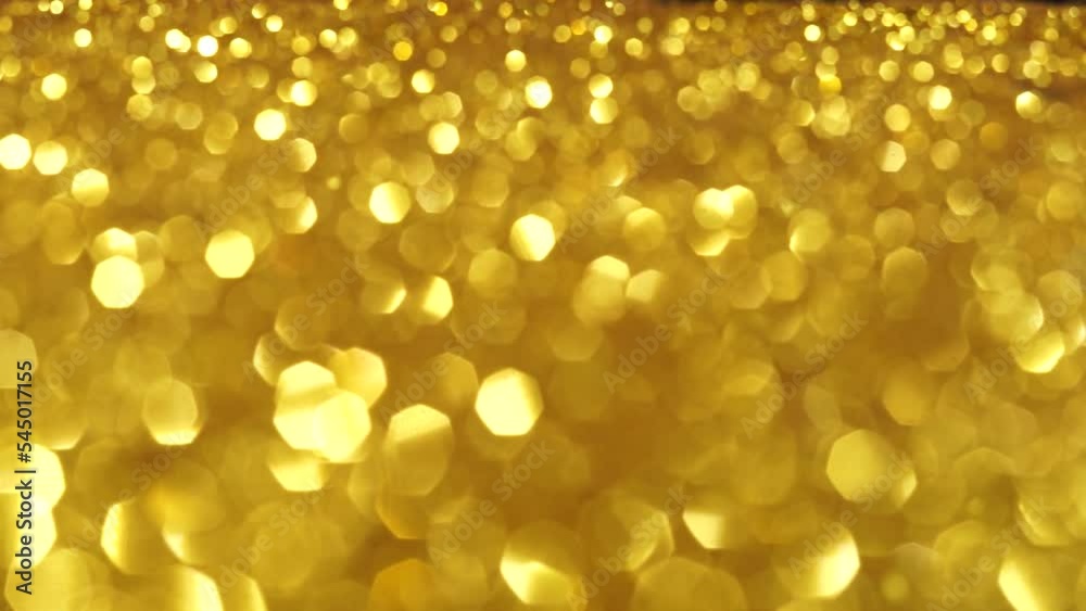 Poster Abstract golden texture in blurry light for background animation. Glitter pattern for video effect, transition and overlay